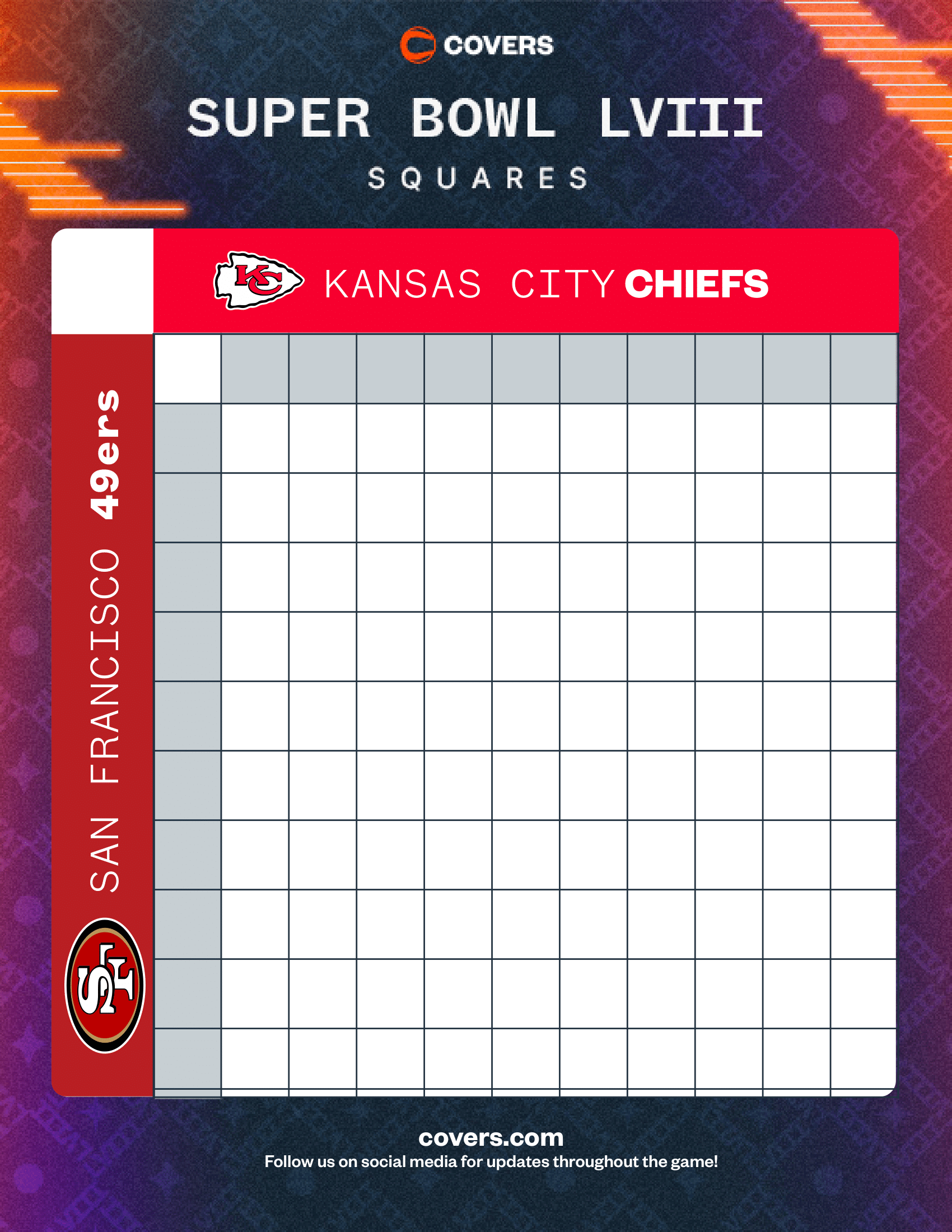 Super Bowl Squares 2024 - Everything You Need To Play Squares Tonight regarding Free Printable Super Bowl Squares 2024