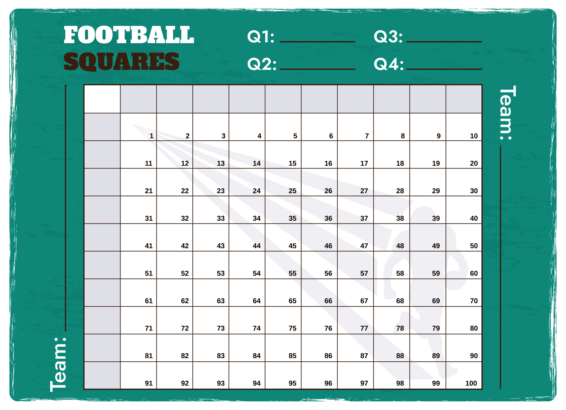 Super Bowl Squares With Numbers Free Google Docs Template - Gdoc.io intended for Free Printable Football Squares 100