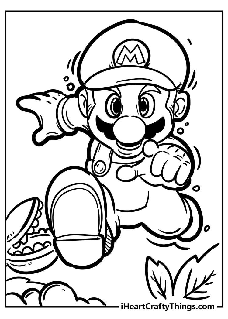 Super Mario Bros Coloring Pages (100% Free Printables) intended for Mario Colouring Pages Printable