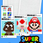 Super Mario Coloring Pages (Free Printable Pixel Colornumber) Pertaining To Mario Bros Free Printable Pixel Art