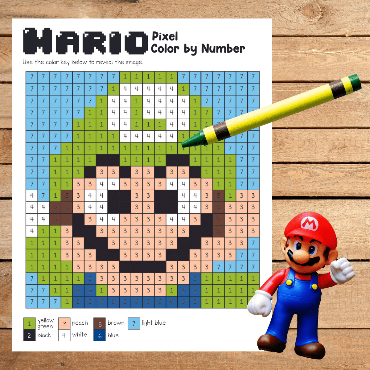 Super Mario Coloring Pages (Free Printable Pixel Colornumber) regarding Mario Bros Free Printable Pixel Art