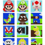 Super Mario Coloring Pages (Free Printable Pixel Colornumber) With Regard To Mario Bros Free Printable Pixel Art