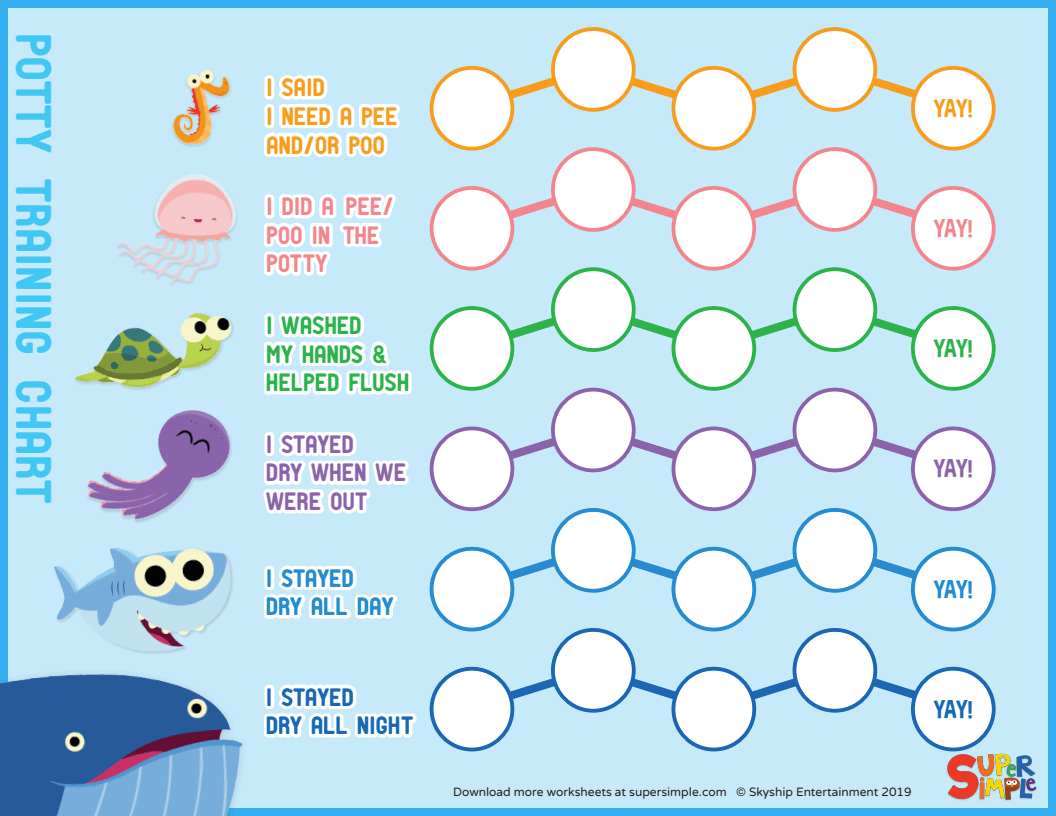 Super Simple Potty Training Chart - Super Simple intended for Potty Training Chart Printable