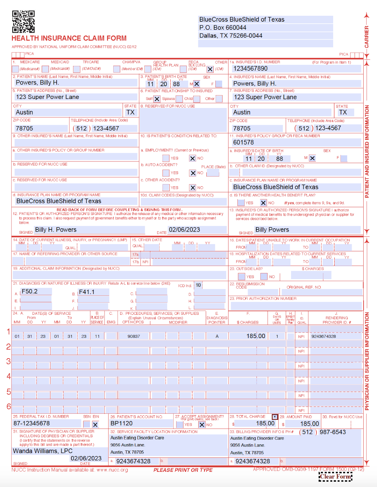 Printable Cms 1500 Form FREE Printables Printable Cms 1500 Form FREE Printables