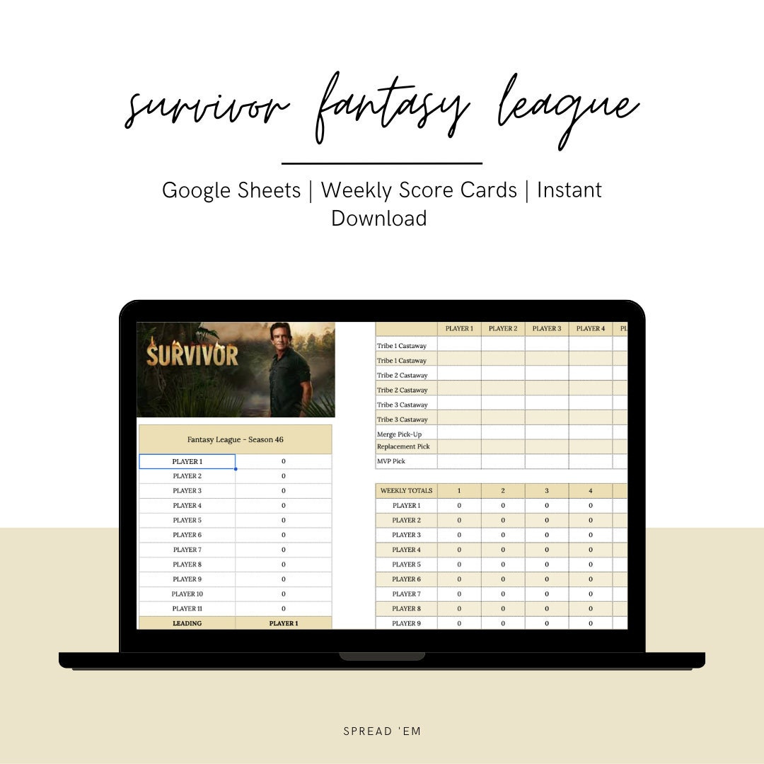 Survivor, Fantasy, League, Season 47, Google Sheets, Survivor 47 with Survivor Bracket Template Printable Free