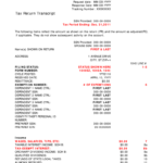 Tax Return Transcript Example   Fill Online, Printable, Fillable Throughout Free Printable Tax Transcript