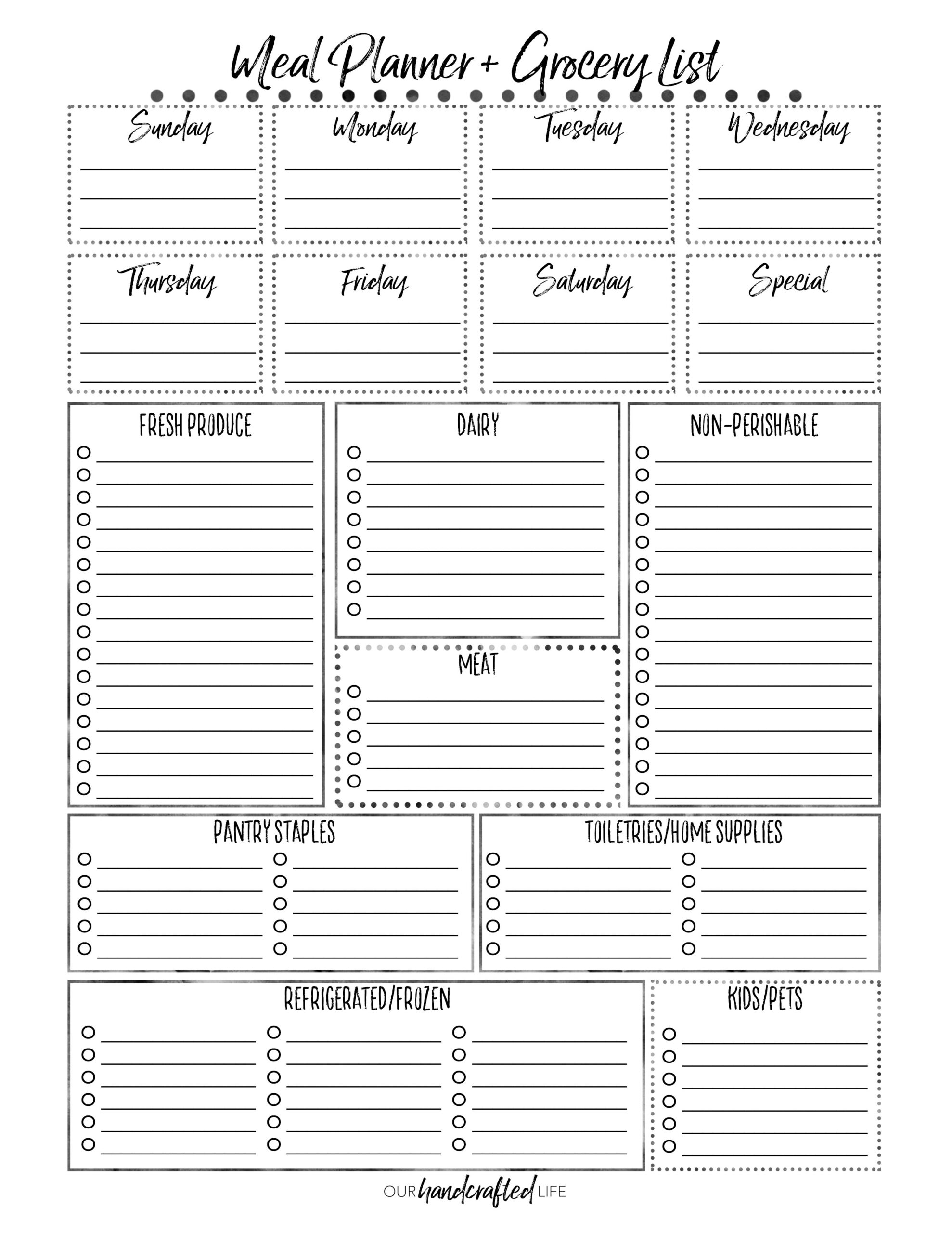 The Most Practical Meal Planner Ever - Our Handcrafted Life intended for Free Printable Meal Planner