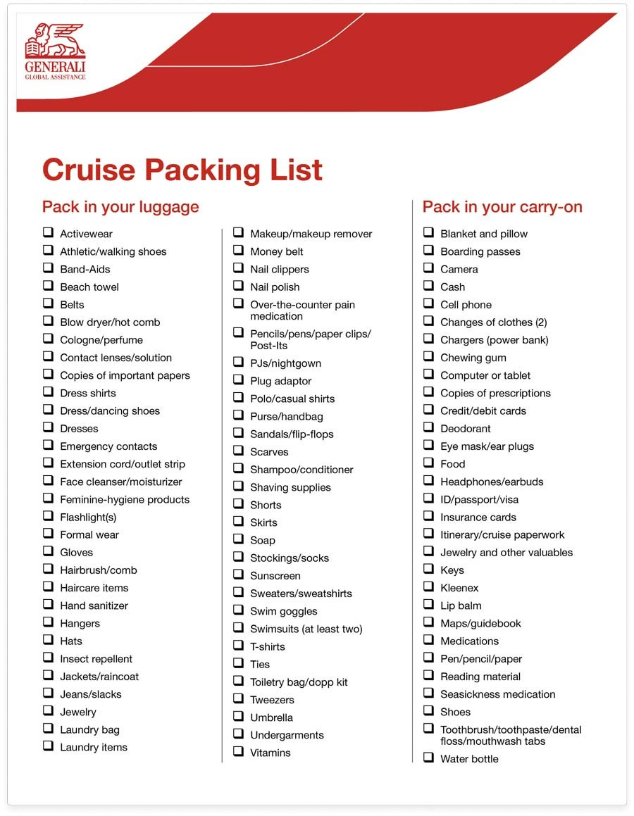 The Ultimate Cruise Packing Checklist (Easy To Print) intended for Cruise Packing Checklist Printable