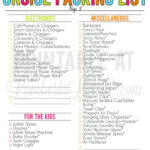 The Ultimate Cruise Packing List (Free Printable Pdfs) | Lamberts For Cruise Packing Checklist Printable