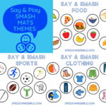 Theme Smash Mats 5 Themes Play Dough Smash Mat Speech For Summer Speech Therapy Splat Mat Printable