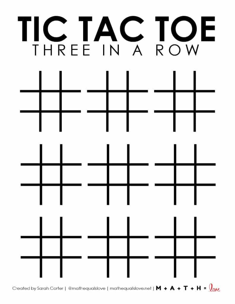 Tic Tac Toe Board Printable (Free Pdf Templates) for Tic Tac Toe Printable