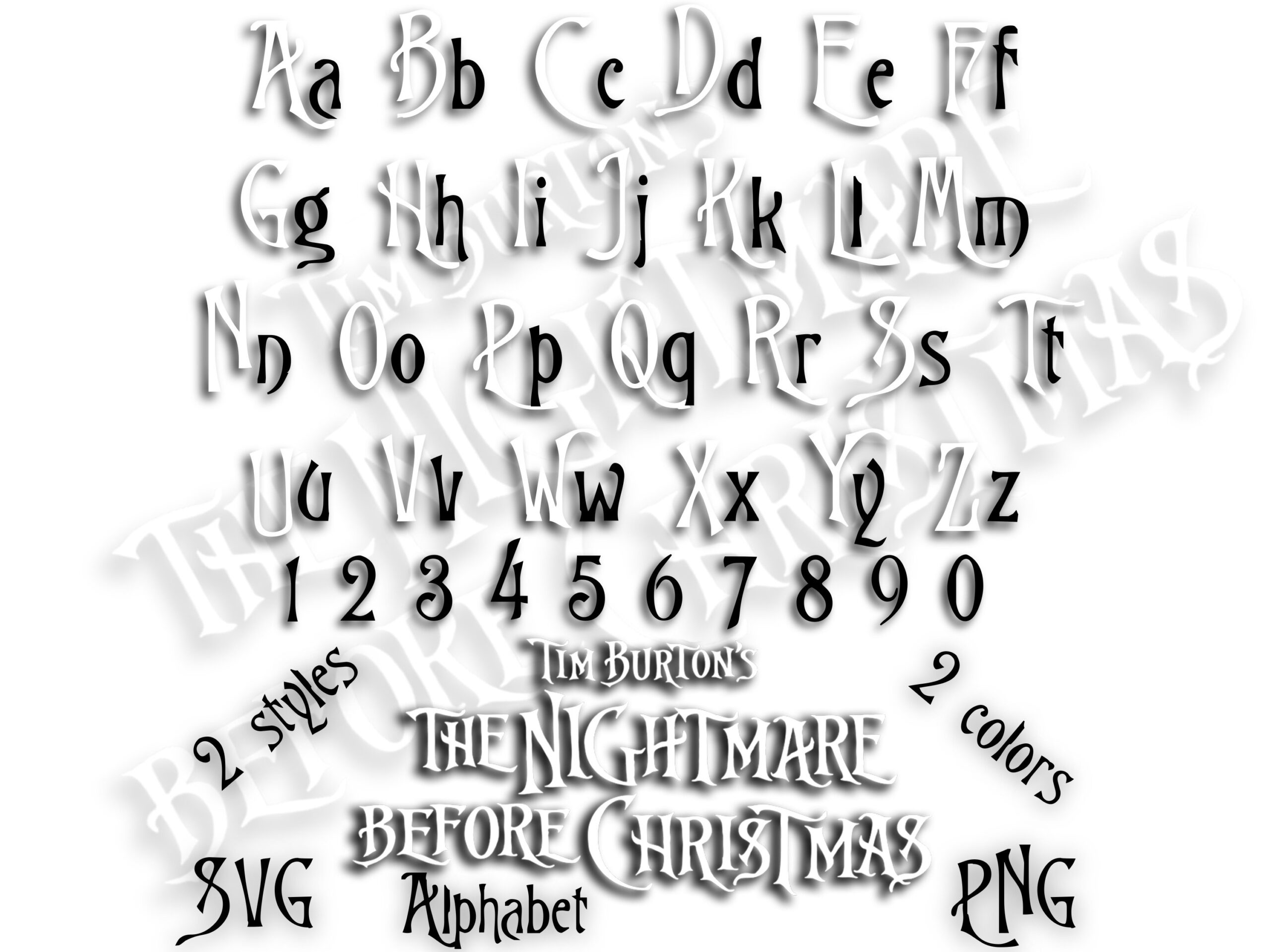 Tim Burton Font - Etsy Canada with regard to Printable Tim Burton Fonts