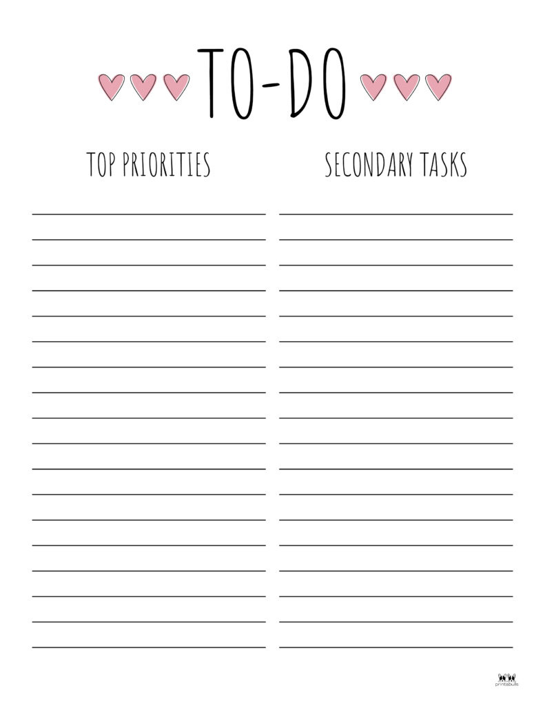 To Do Lists - 31 Free Printables | Printabulls throughout To Do List Printable