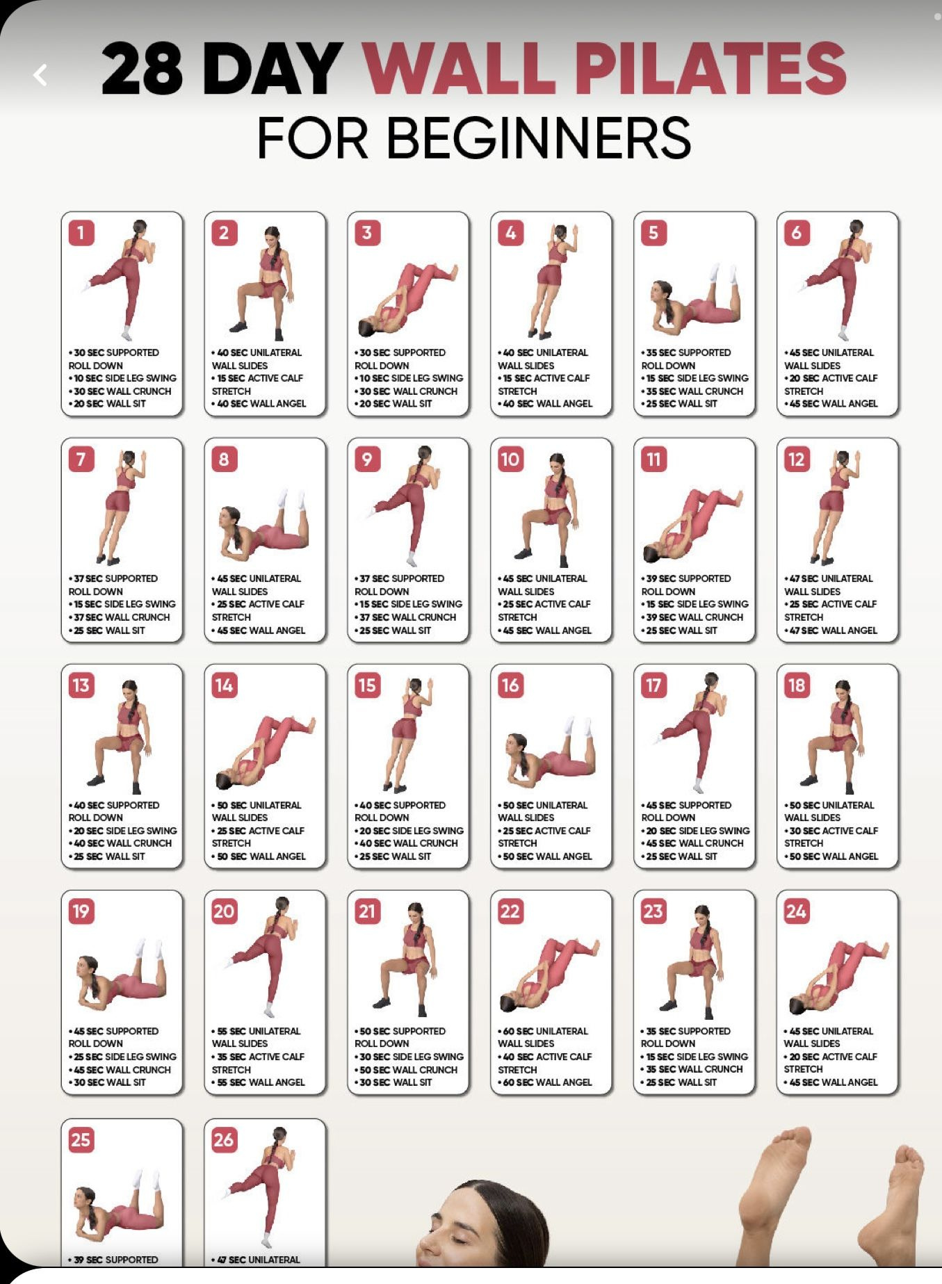 Top 10 Free Wall Pilates Workout Chart Ideas And Inspiration with regard to Printable Wall Pilates Chart