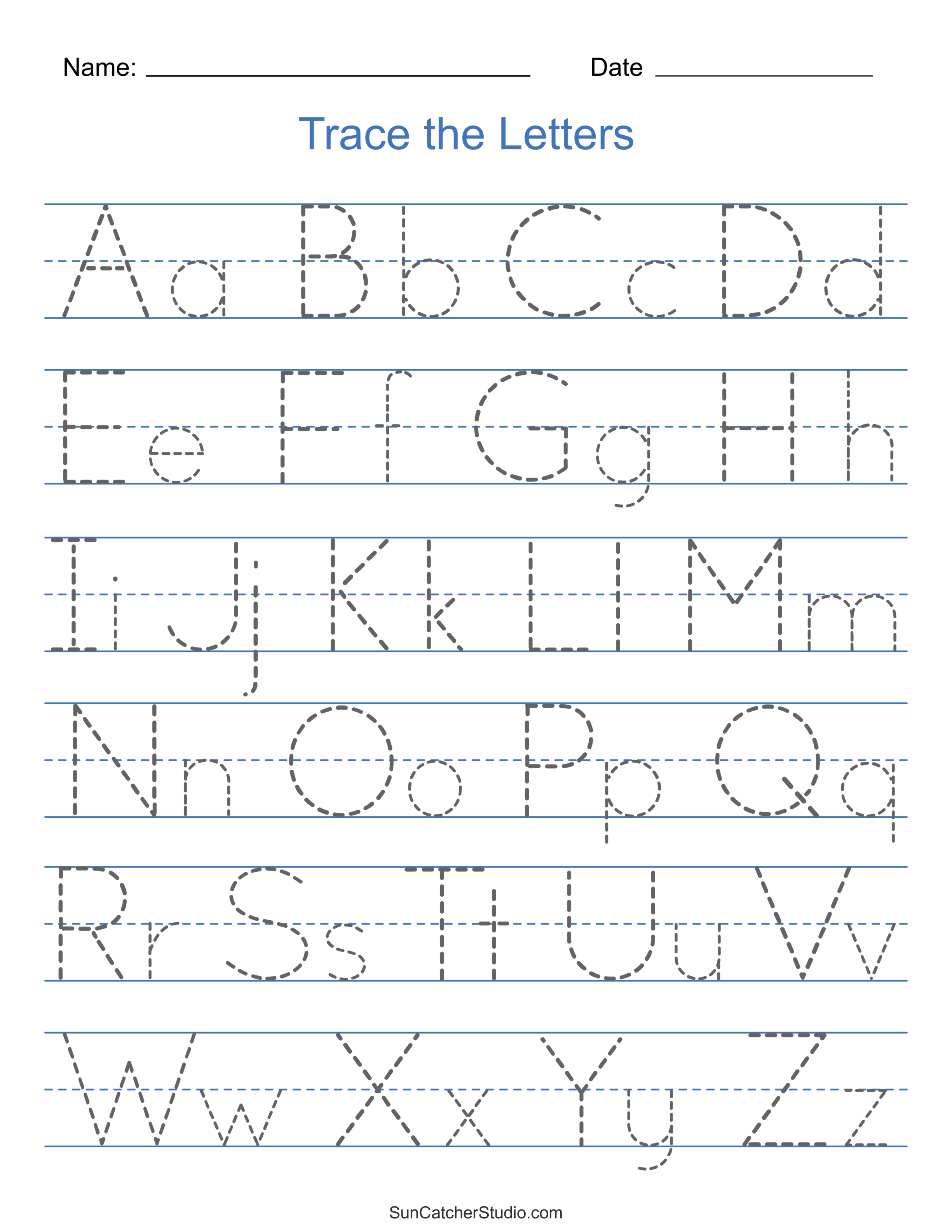 Tracing Alphabet Letters (Printable Handwriting Worksheets) – Diy within Tracing Letters Of The Alphabet Free Printables