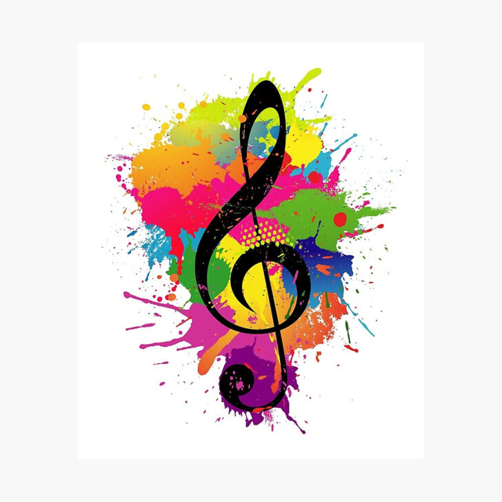 Treble Clef Colorful Printable