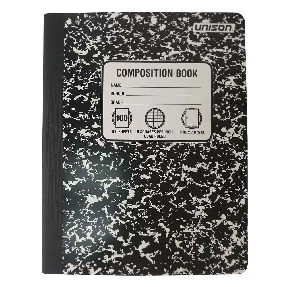 Unison Composition Notebook Graph Ruled Black - Plain Paper For throughout Free Printable Lined 9.75X7.5 Paper