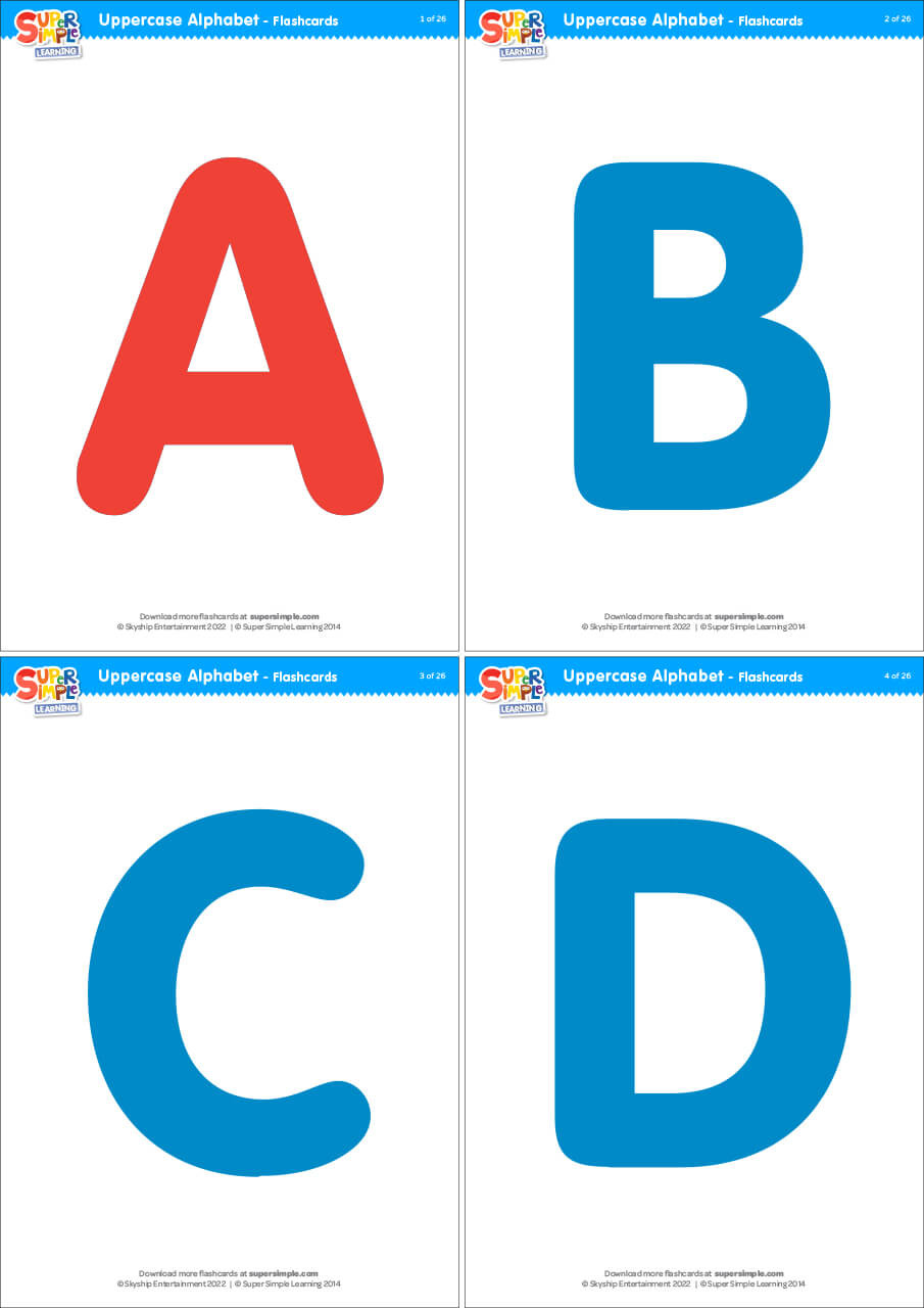 Uppercase Alphabet Flashcards - Super Simple inside Printable Alphabet Flash Cards