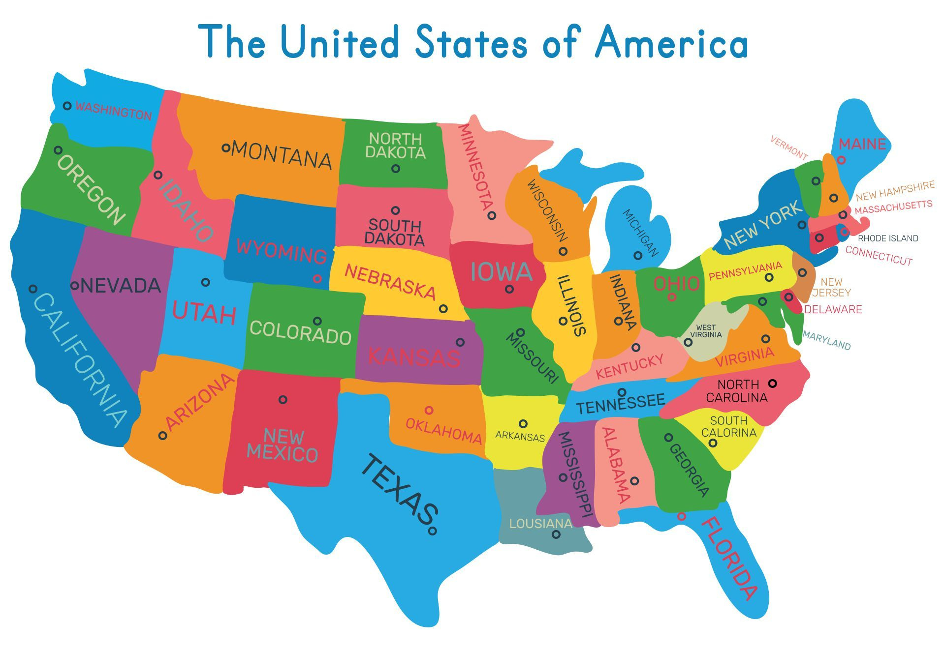 Usa Maps United States Colored - 10 Free Pdf Printables | Printablee regarding Map of USA Printable Free