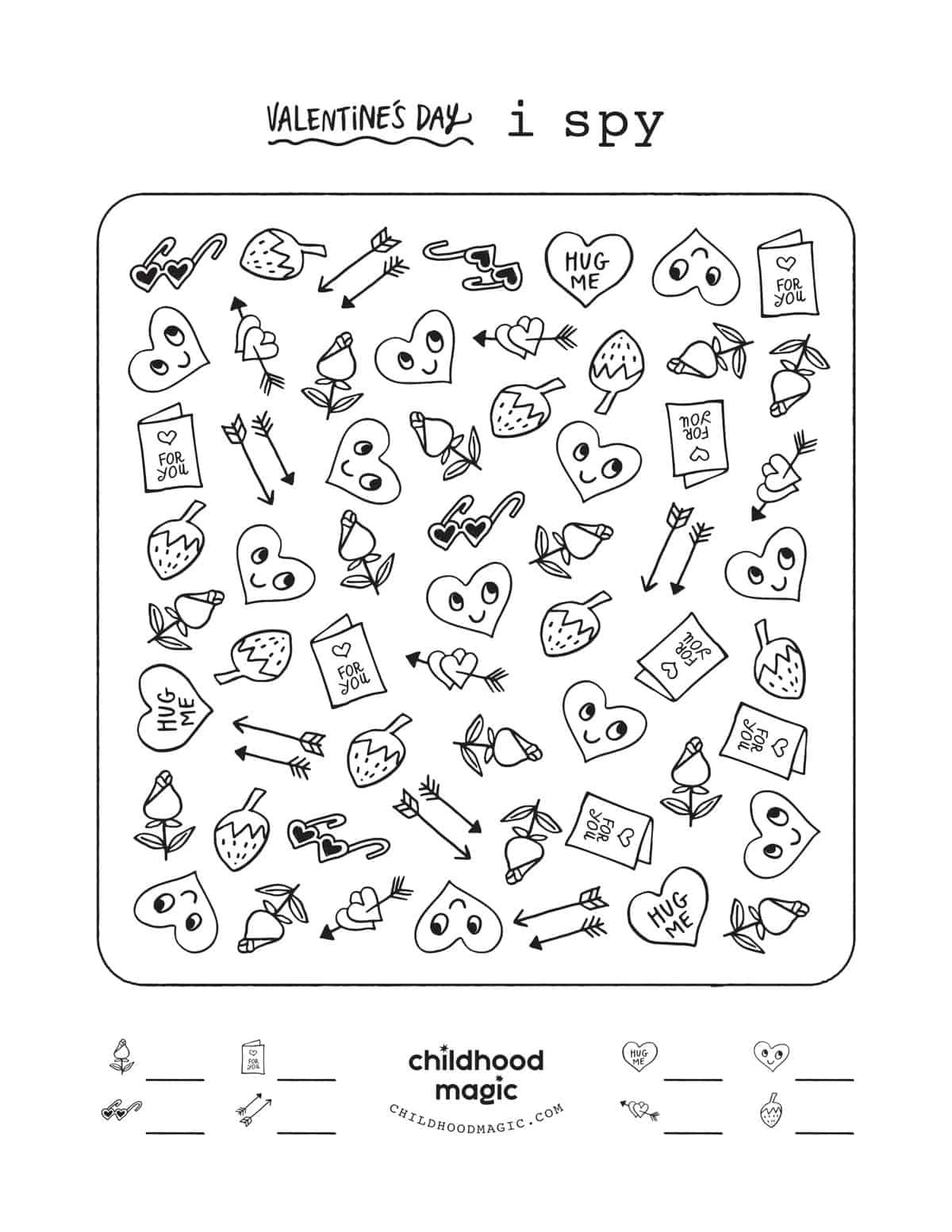 Valentine&amp;#039;S Day I Spy Game - Childhood Magic in I Spy Game Printable