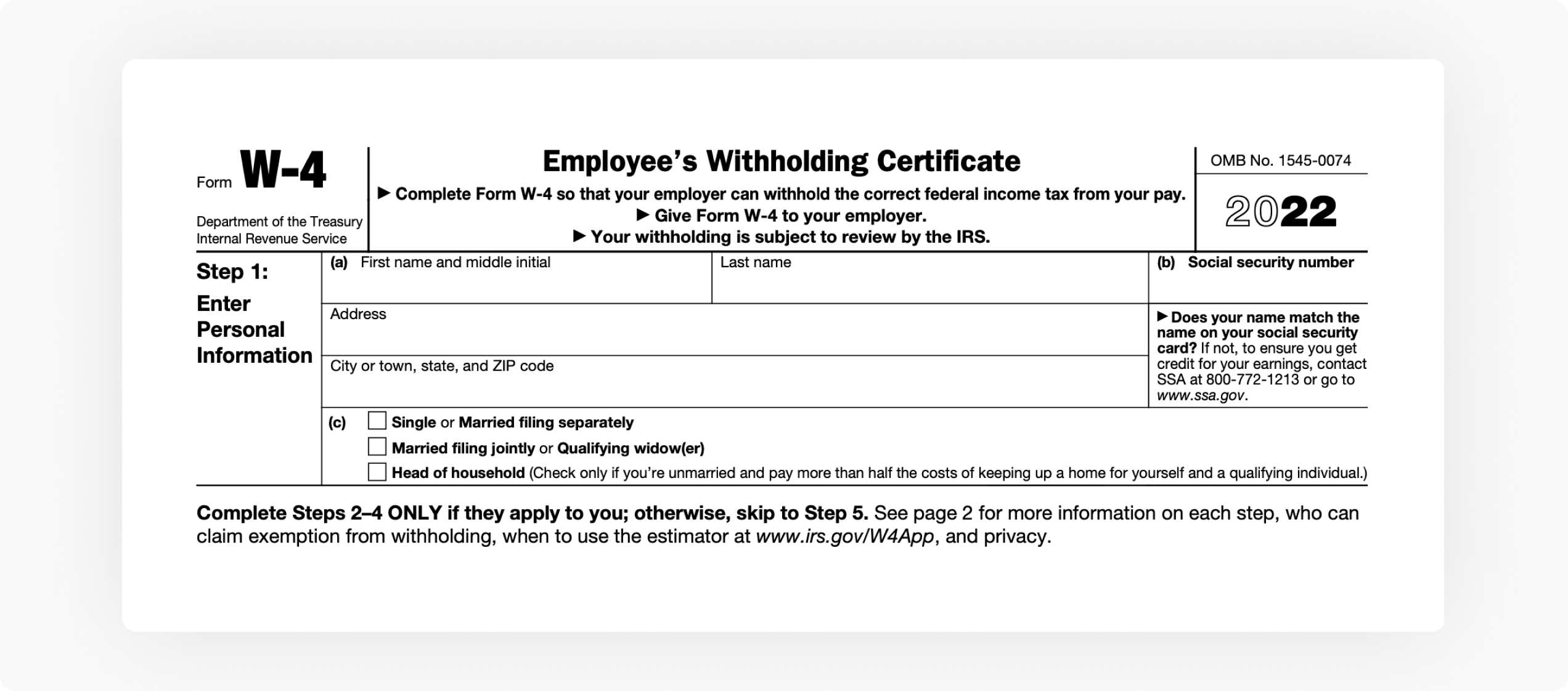 W-4 Form: Employee&amp;#039;S Withholding Certificate Instructions throughout W 4 Form Printable