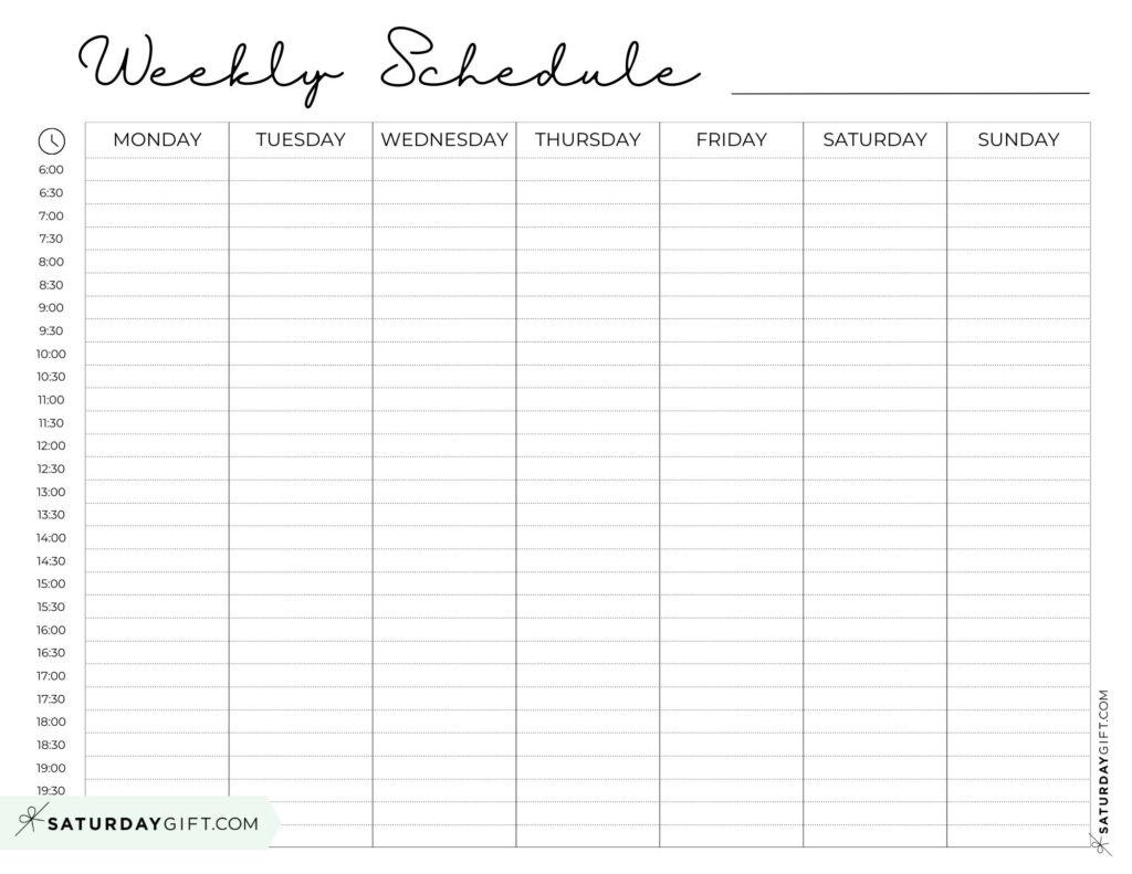 Weekly Planner Printable - 39 Cute Free Weekly Calendar Templates for Weekly Schedule Template Printable