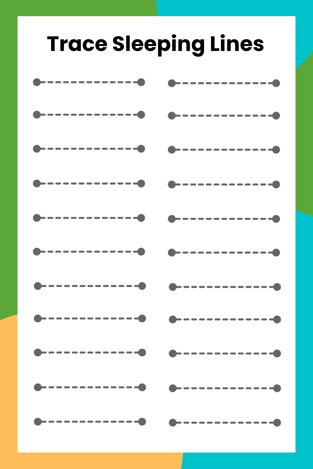 Worksheet Of Sleeping Line inside Trace Lines Sleeping Printable