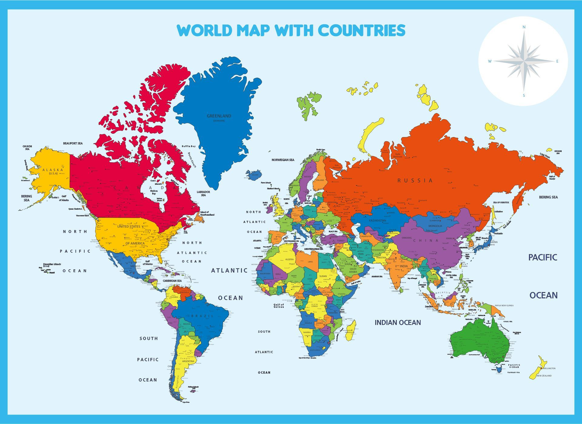 World Map A4 Size - 10 Free Pdf Printables | Printablee within Map Of The World Printable