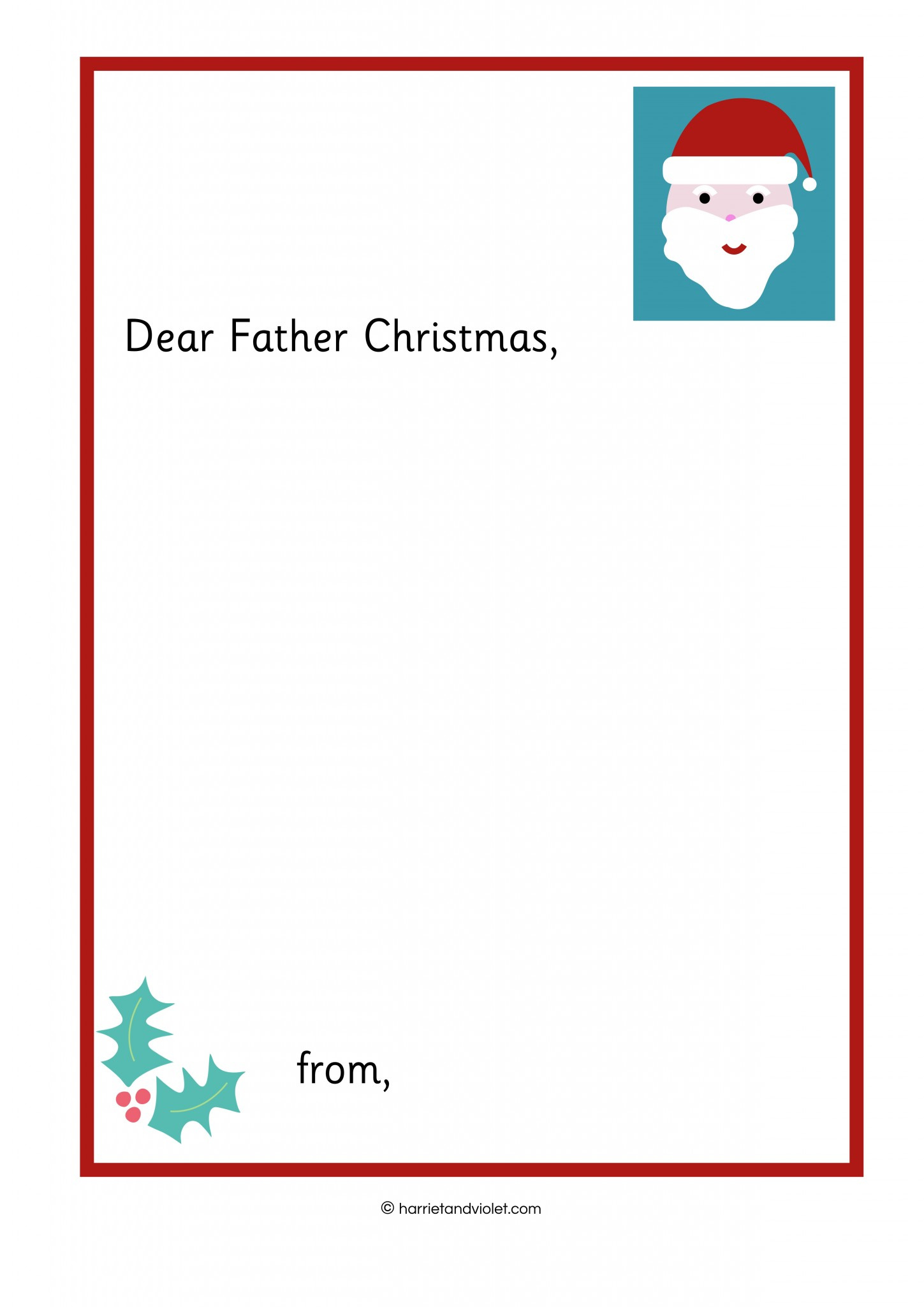 Writing A Letter To Father Christmas - Printable Teaching with regard to Printable Father Christmas Letters