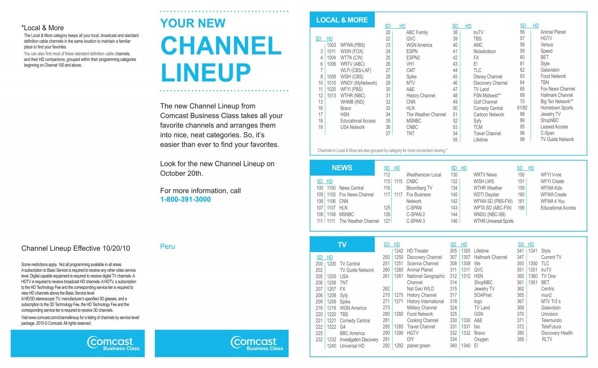 Your New Channel Lineup - Comcast Business throughout Printable Comcast Channel Lineup