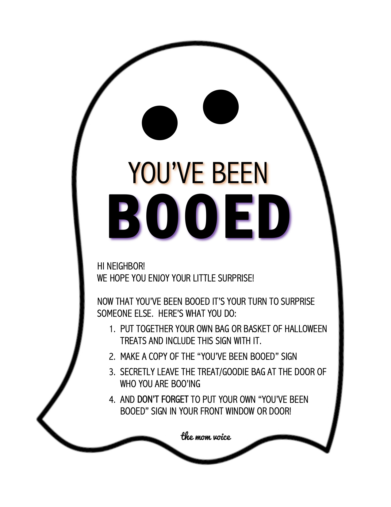 You&amp;#039;Ve Been Booed Free Download | The Mom Voice inside You Ve Been Booed Printable